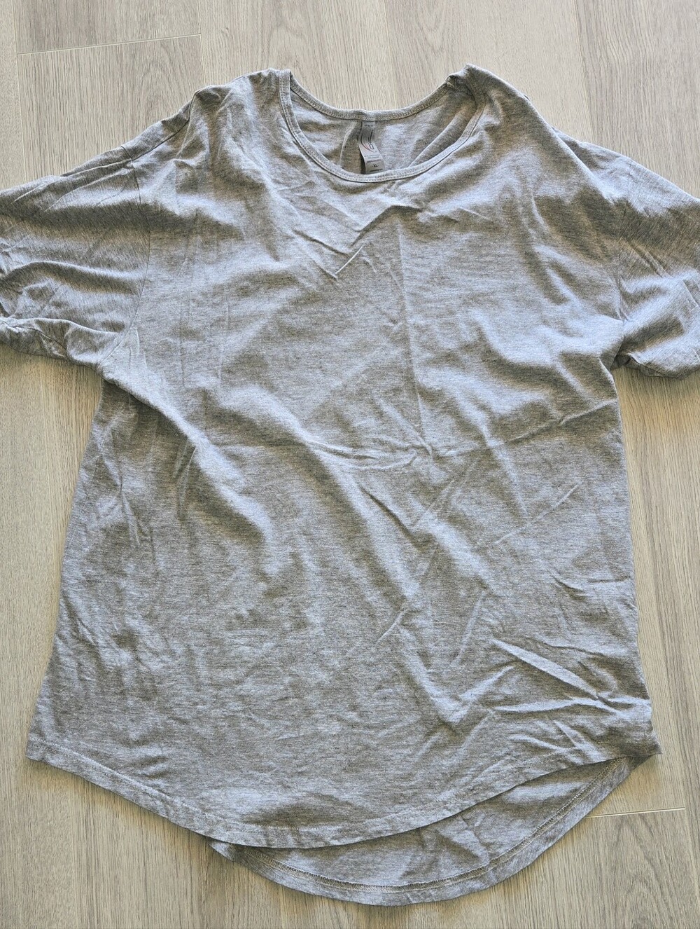 Cotton Heritage Men's XL Gray Longline Curved Hem T-Shirt Minimalist Tee